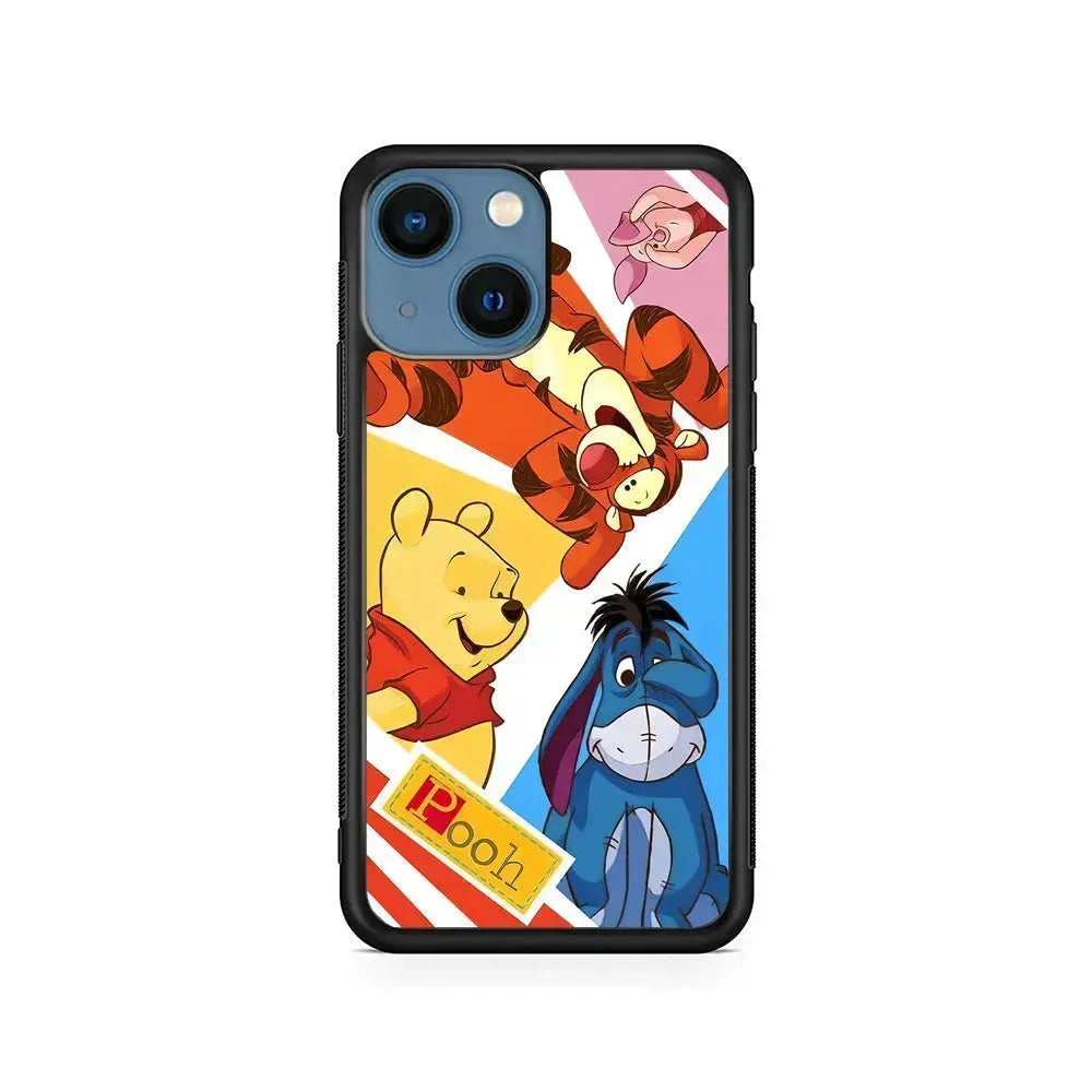 Winnie The Pooh Friends for Life iPhone 13 Mini Case-Rubber / Black (2D Case)-Xtracase