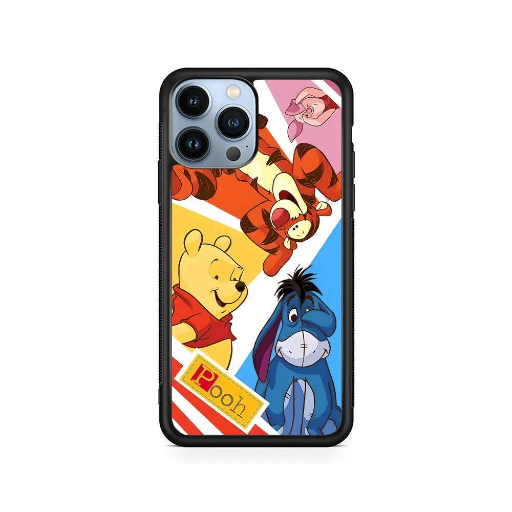 Winnie The Pooh Friends for Life iPhone 14 Pro Case-Rubber / Black (2D Case)-Xtracase