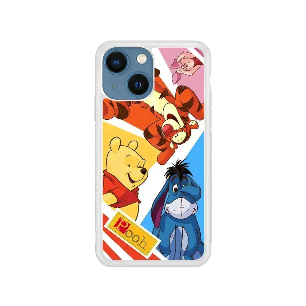 Winnie The Pooh Friends for Life iPhone 13 Mini Case-Rubber / White (2D Case)-Xtracase