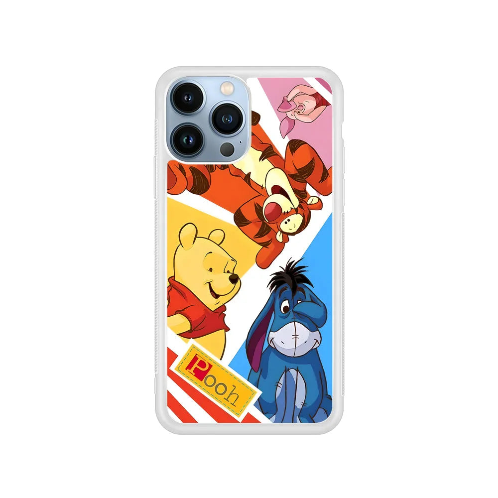 Winnie The Pooh Friends for Life iPhone 14 Pro Case-Rubber / White (2D Case)-Xtracase