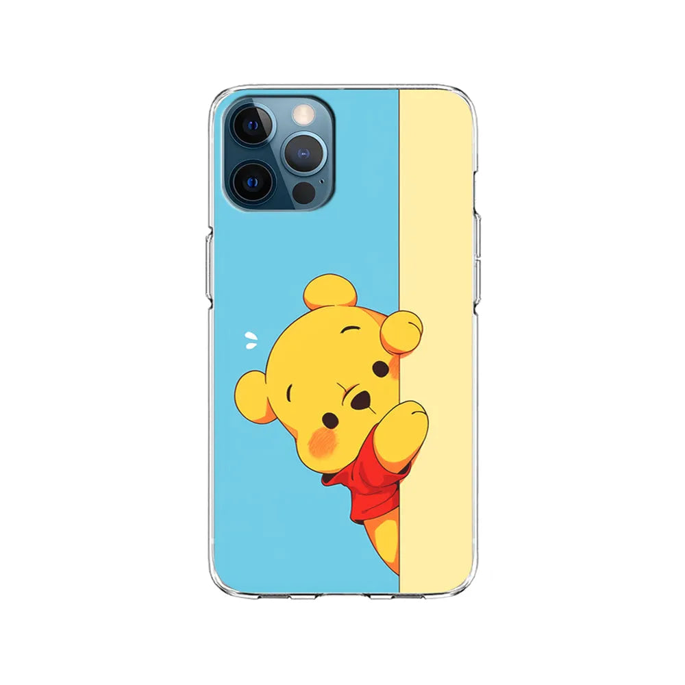 Winnie The Pooh Is Hiding iPhone 13 Pro Case-Clear Soft Case-Xtracase