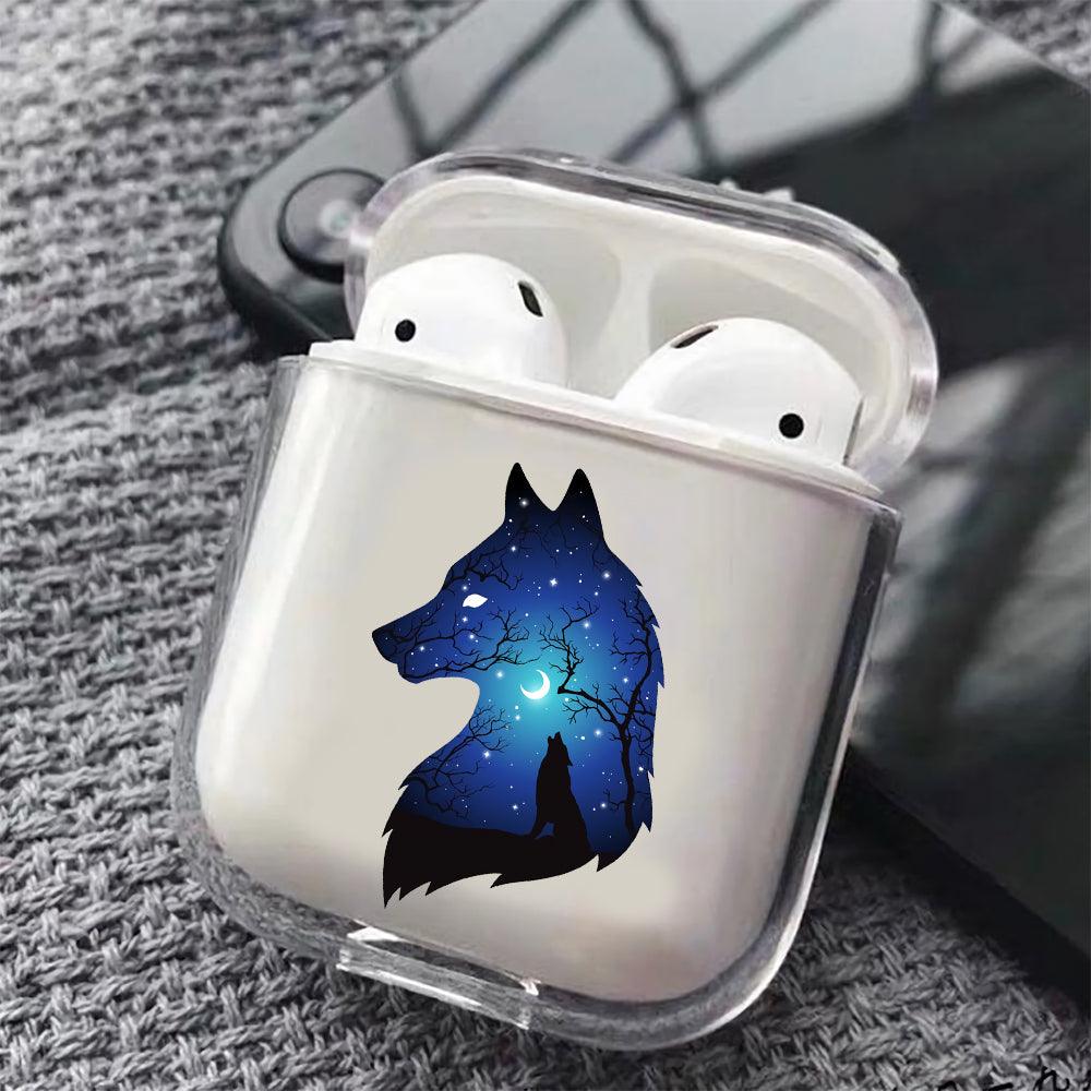 Wolf Silhouette Protective Clear Case Cover For Apple Airpods-Xtracase