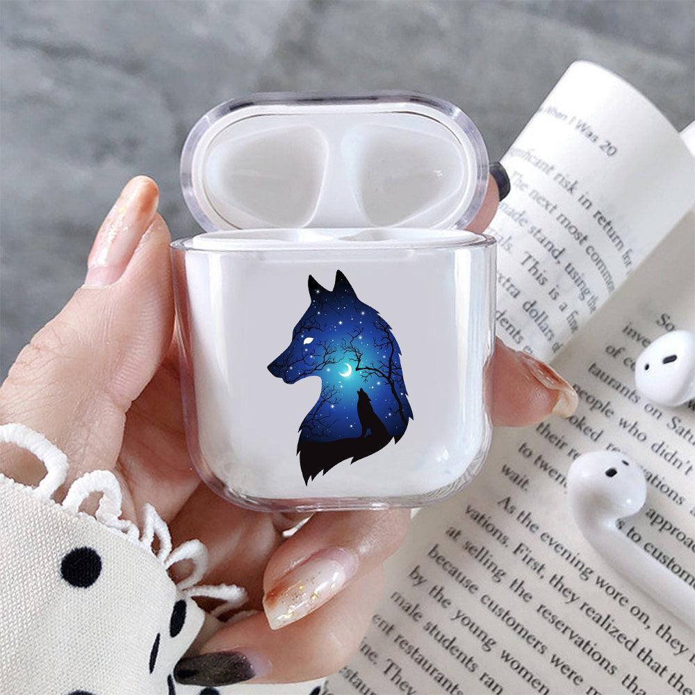 Wolf Silhouette Protective Clear Case Cover For Apple Airpods-Xtracase