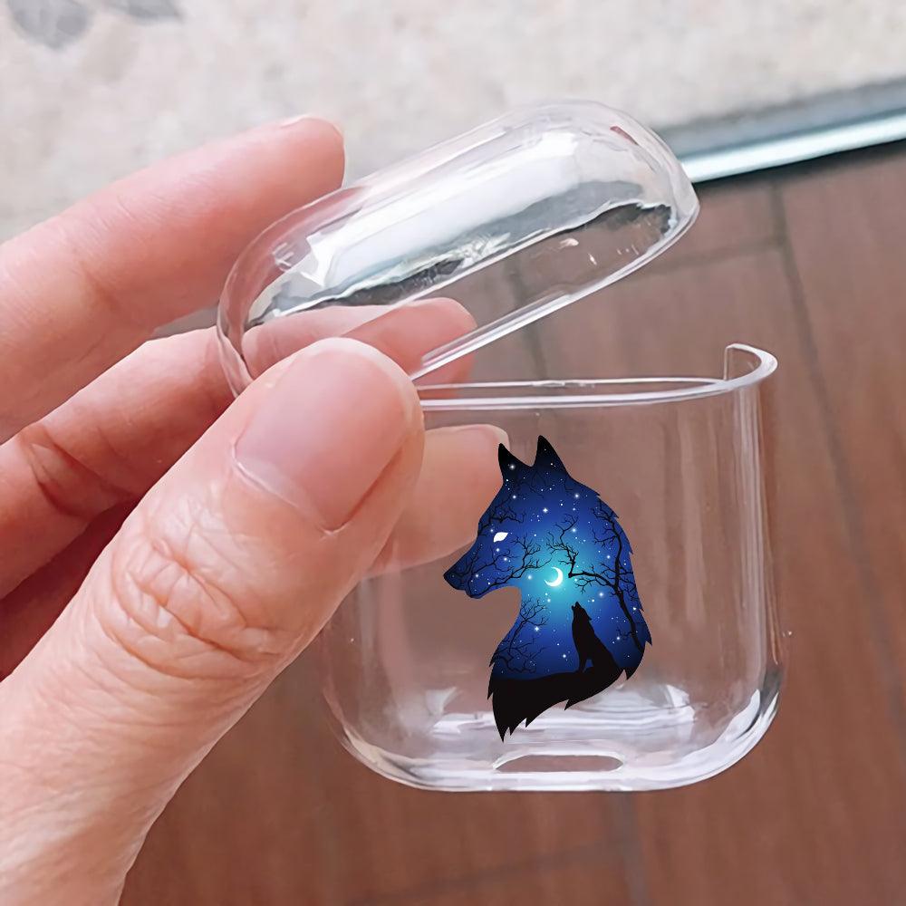 Wolf Silhouette Protective Clear Case Cover For Apple Airpods-Xtracase