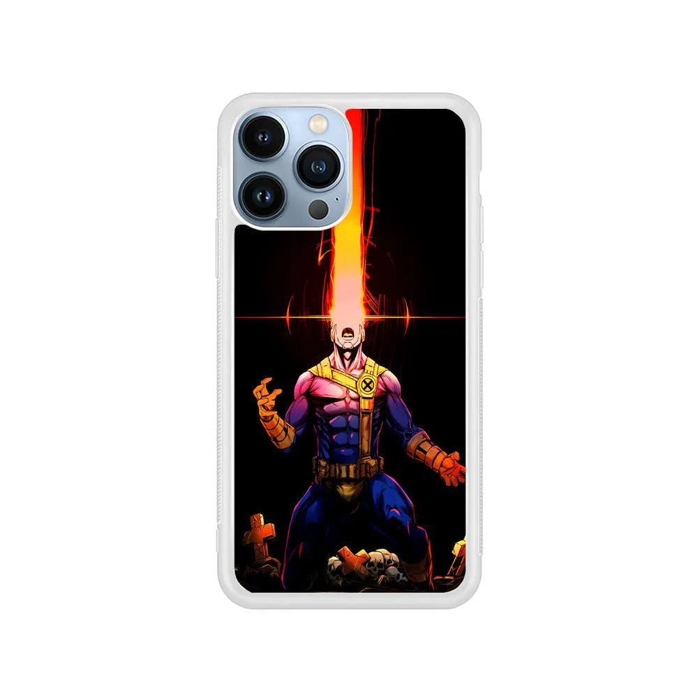 X-Men Cyclops Angry iPhone 13 Pro Max Case-Rubber / White (2D Case)-Xtracase