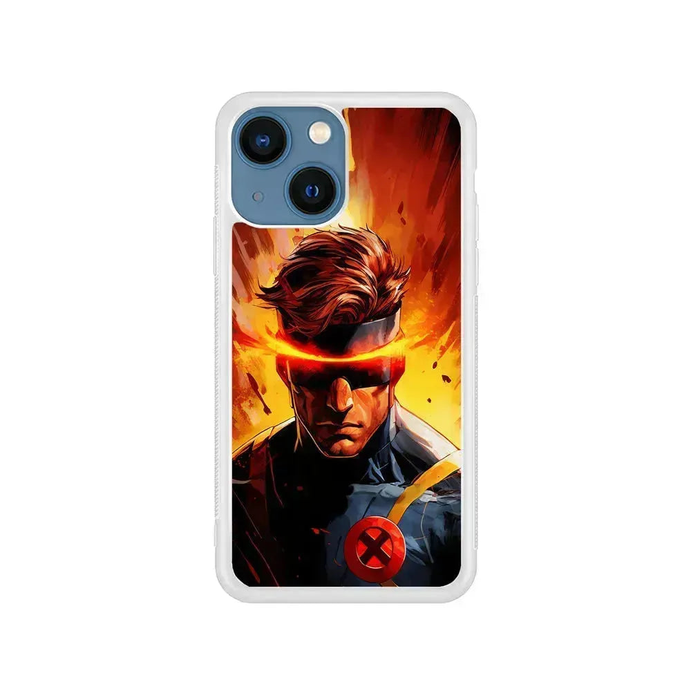 X-Men Cyclops Comics iPhone 13 Mini Case-Rubber / White (2D Case)-Xtracase