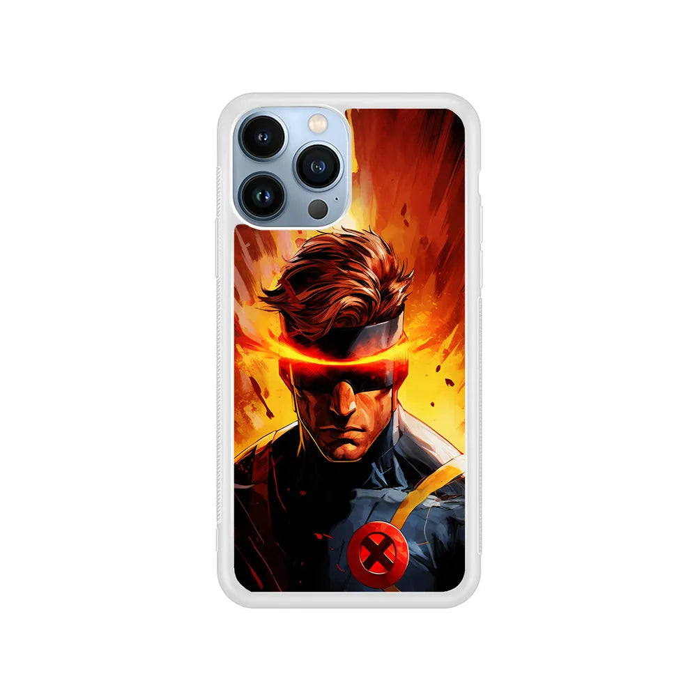 X-Men Cyclops Comics iPhone 13 Pro Case-Rubber / White (2D Case)-Xtracase