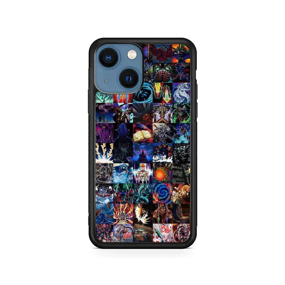 Yu-Gi-Oh Monster Card Collection iPhone 13 Mini Case-Rubber / Black (2D Case)-Xtracase