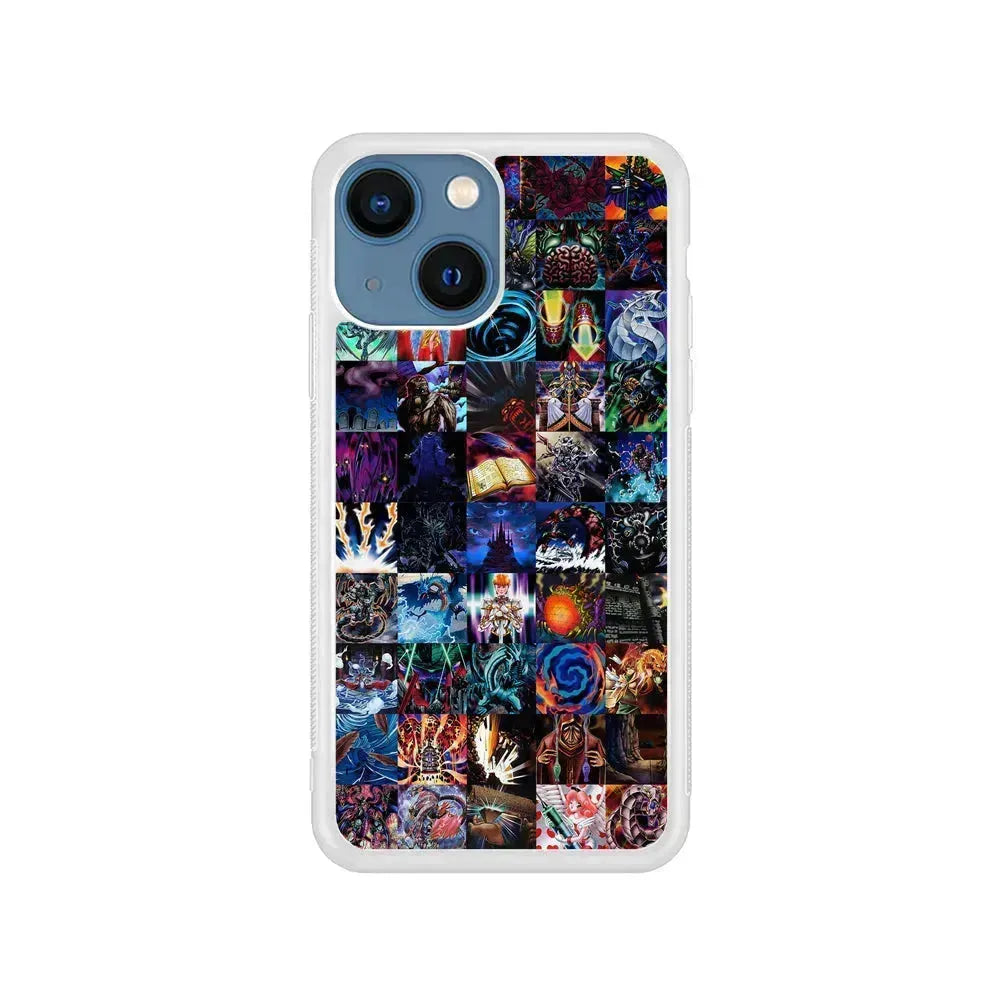 Yu-Gi-Oh Monster Card Collection iPhone 13 Mini Case-Rubber / White (2D Case)-Xtracase