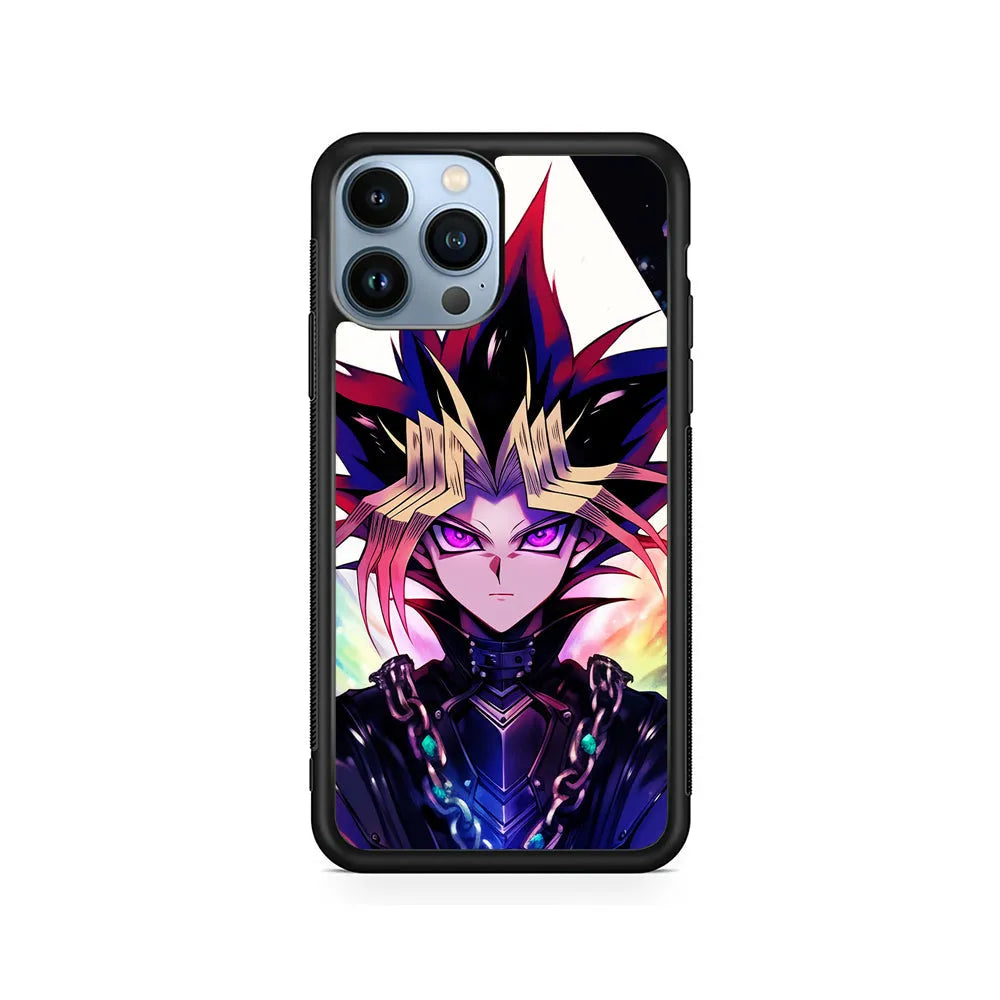 Yu-Gi-Oh Yugi Mutou Face iPhone 13 Pro Case-Rubber / Black (2D Case)-Xtracase