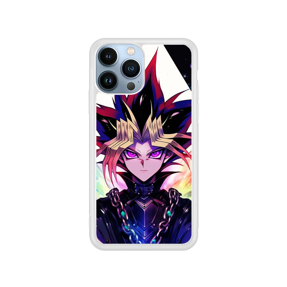 Yu-Gi-Oh Yugi Mutou Face iPhone 13 Pro Case-Rubber / White (2D Case)-Xtracase