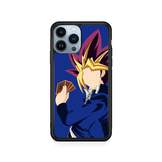 Yu-Gi-Oh Yugi Mutou Silhouette iPhone 13 Pro Case-Rubber / Black (2D Case)-Xtracase