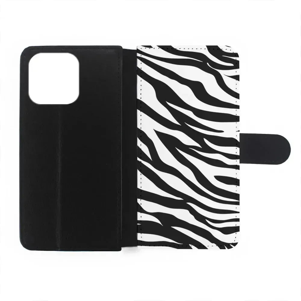 Zebra Skin Pattern iPhone 15 Pro Max Case-Flip Wallet Case-Xtracase