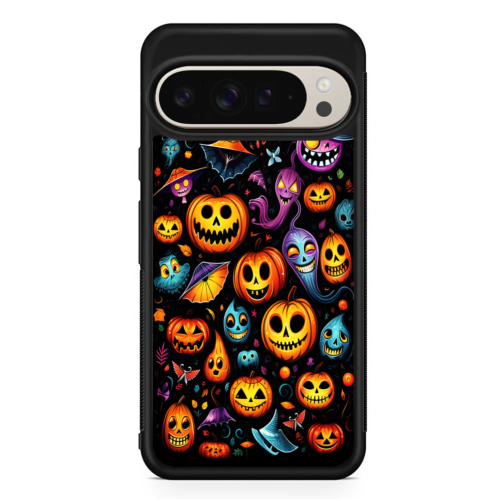 Halloween Pumpkins and Ghosts Google Pixel 9 Pro Case | Slim Protective Cover