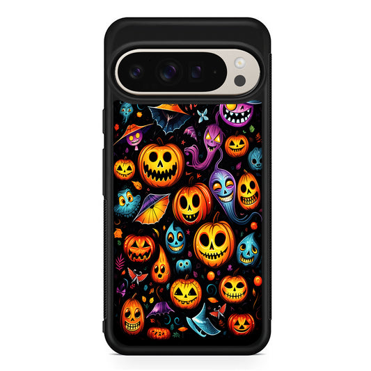 Halloween Pumpkins and Ghosts Google Pixel 9 Pro Case | Slim Protective Cover