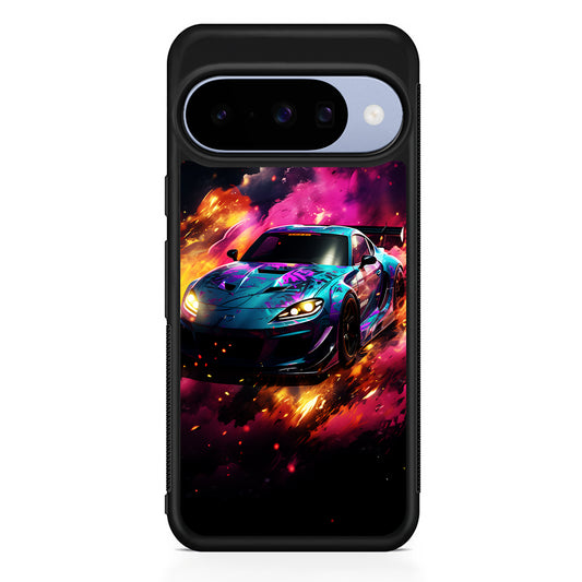 Car City Drift Smoke Google Pixel 10 Case | Google Pixel 10 Rubber Protective Case