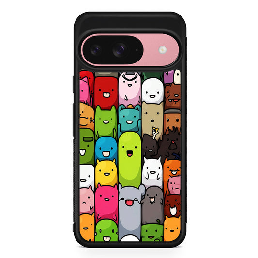 Monster Cute Cartoon Doodle Google Pixel 9 Case | Google Pixel 9 Protective Rubber Case