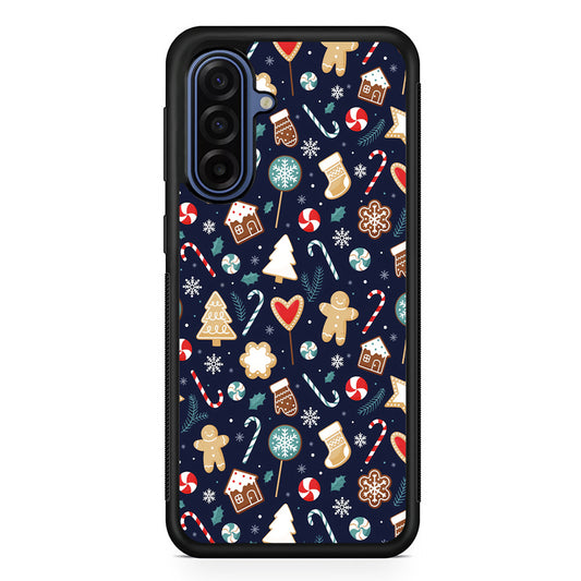 Christmas Ornaments Pattern Navy Samsung Galaxy A17 Case | Slim Protective Phone Cover