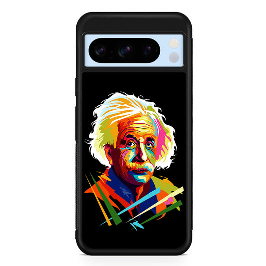 Albert Einstein Pop Art Black Google Pixel 8 Pro Case | Slim Rubber Case for Google Pixel 8 Pro