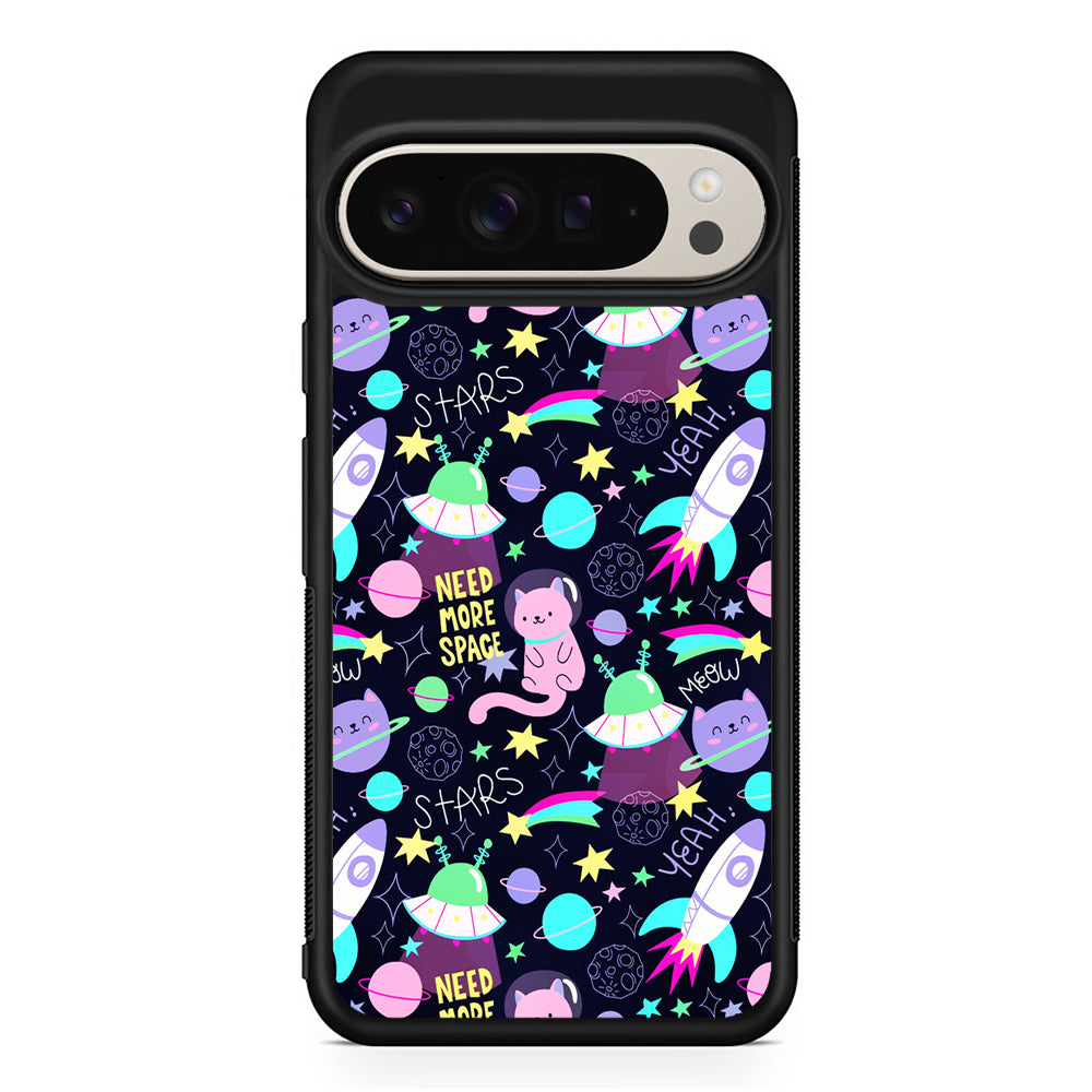 Astronauts Rockets Cat Google Pixel 9 Pro Case | Slim Protective Cover