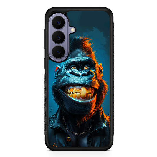 Cartoon Gorilla Smiles Wide Samsung Galaxy S26 Case | Durable Rubber Case for Samsung Galaxy S26