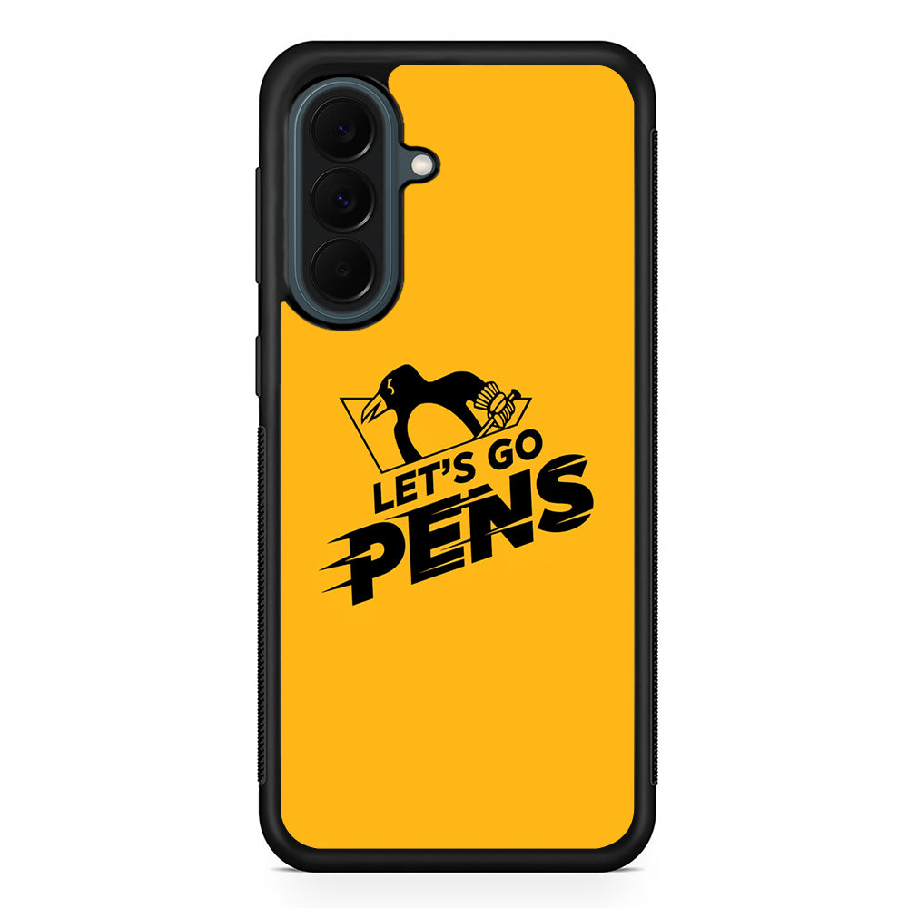 NHL Pittsburgh Penguins Let's Go Samsung Galaxy A37 Case | Samsung Galaxy A37 Rubber Phone Case