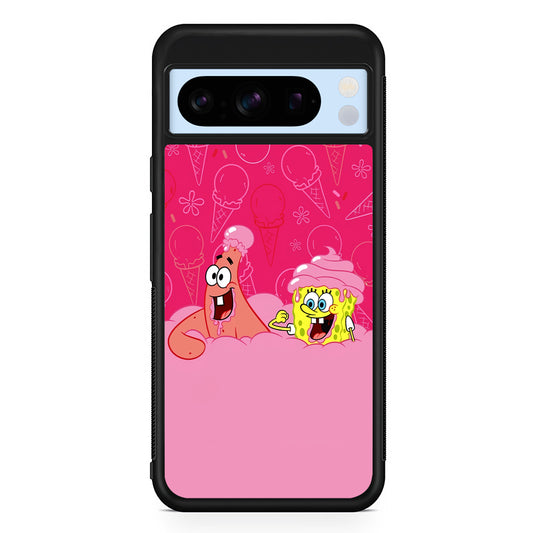 Spongebob and Patrick Eating Ice Cream Google Pixel 8 Pro Case | Slim Rubber Case for Google Pixel 8 Pro