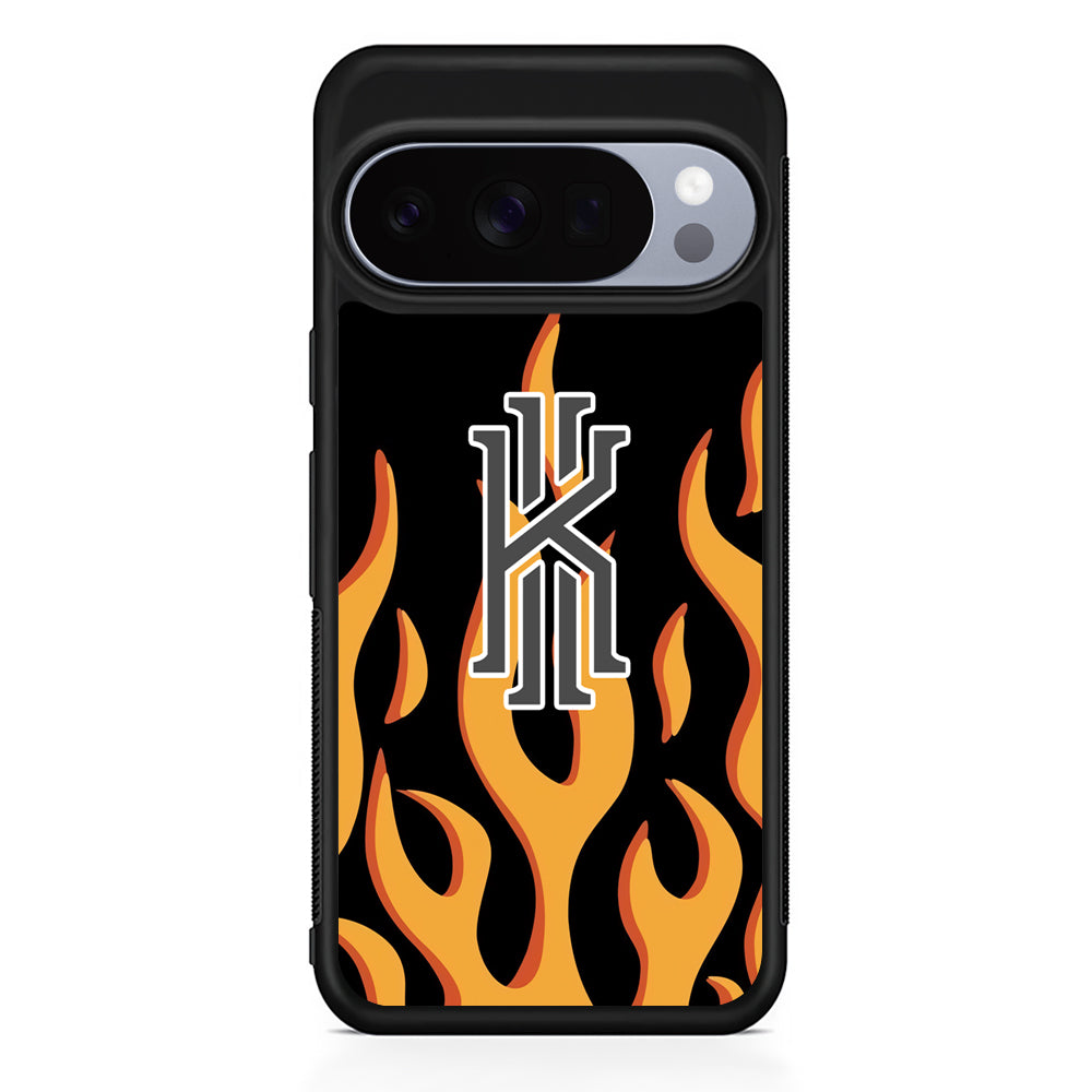 Kyrie Irving Burning Logo Google Pixel 10 Pro Case | Slim Google Pixel 10 Pro Rubber Case