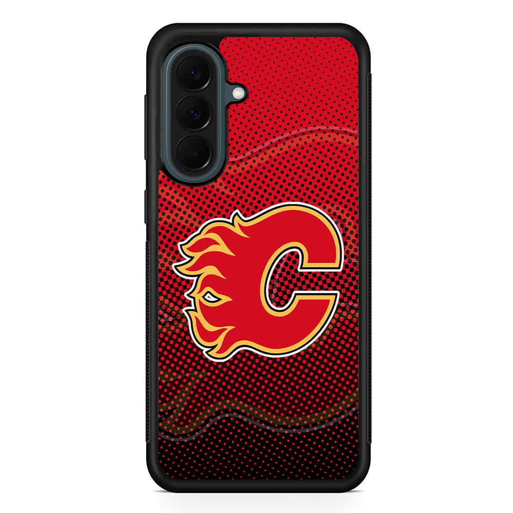 NHL Calgary Flames Dot Samsung Galaxy A37 Case | Samsung Galaxy A37 Rubber Phone Case