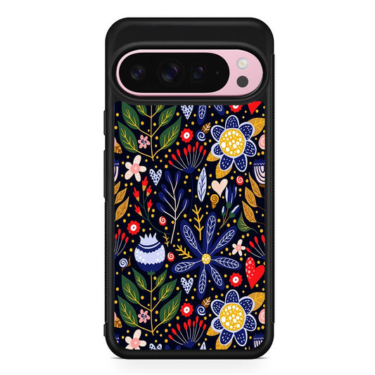 Flowers on a Dark Aesthetic Google Pixel 9 Pro XL Case | Protective Cover