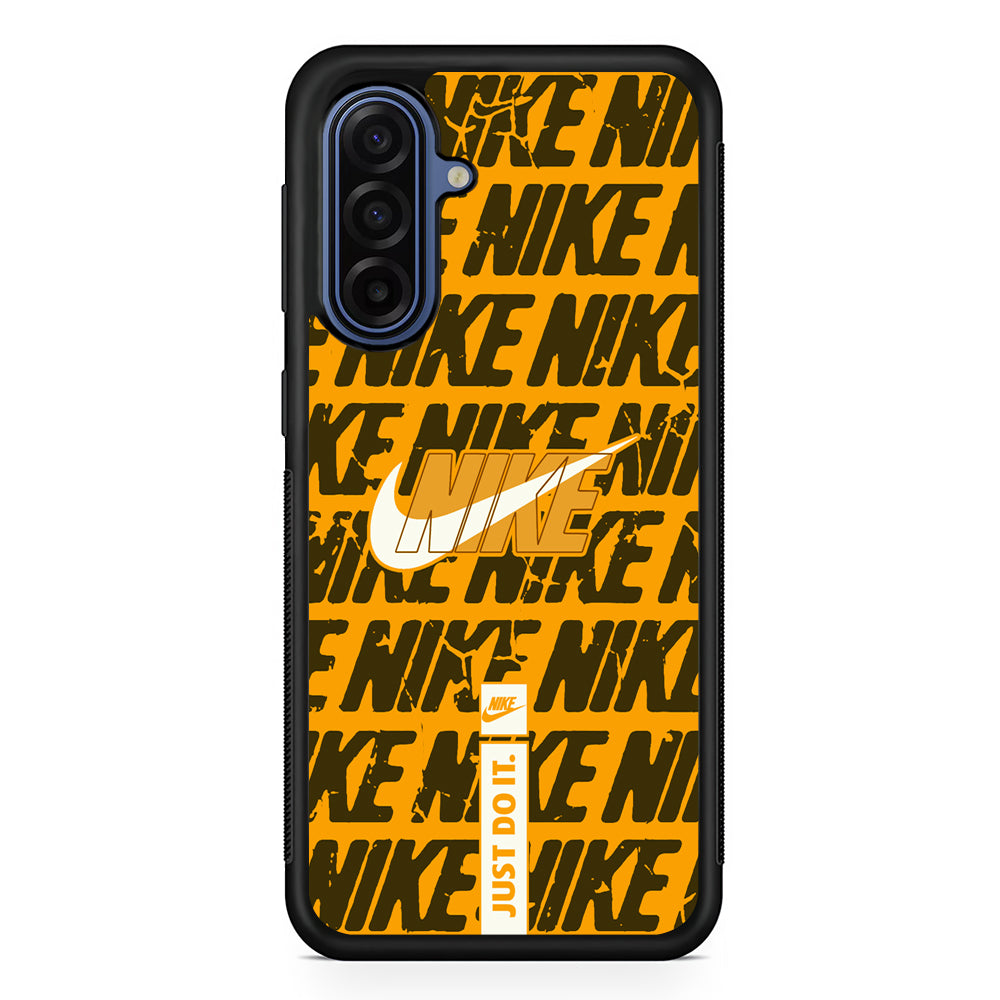 Nike Patern in Yellow Samsung Galaxy A17 Case | Samsung Galaxy A17 Protective Rubber Case