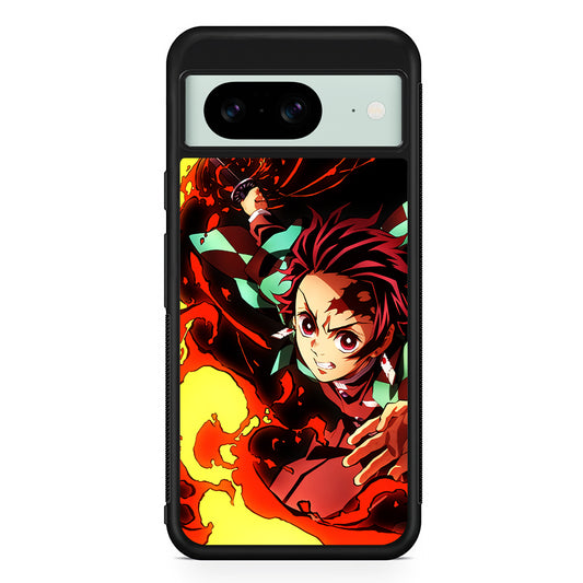 Demon Slayer Tanjiro Battle Mode Google Pixel 8 Case | Durable Protective Cover for Google Pixel 8