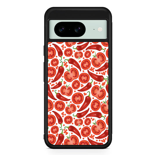 Tomatoes and Chili Peppers Google Pixel 8 Case | Durable Protective Cover for Google Pixel 8