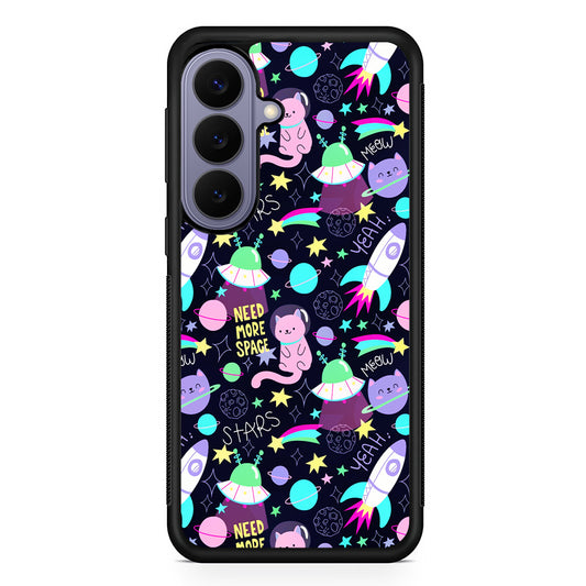 Astronauts Rockets Cat Samsung Galaxy S26 Case | Durable Rubber Case for Samsung Galaxy S26