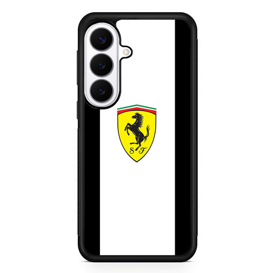 Ferrari White Stripe Emblem Samsung Galaxy S26 Plus Case | Lightweight Protective Cover for Galaxy S26 Plus