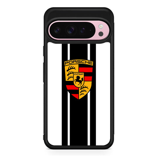 Porsche Stripe White Emblem Google Pixel 9 Pro XL Case | Protective Cover