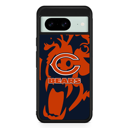 NFL Chicago Bears Scream Silhouette Google Pixel 8 Case | Durable Protective Cover for Google Pixel 8