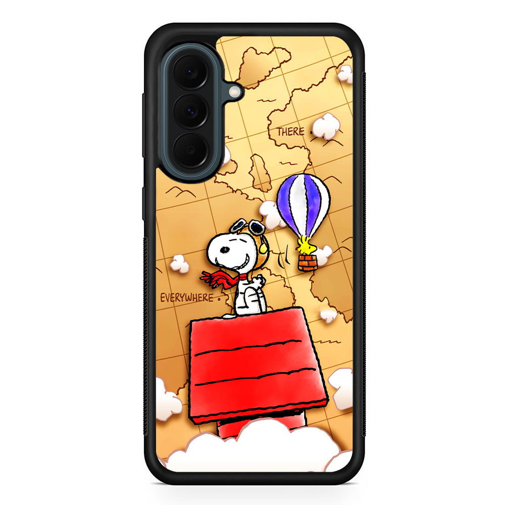 Snoopy Journey Around The World Samsung Galaxy A37 Case | Samsung Galaxy A37 Rubber Phone Case