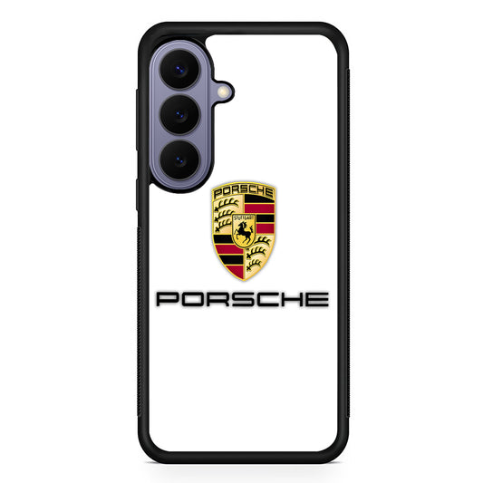 Porsche White Emblem Samsung Galaxy S26 Case | Lightweight Samsung Galaxy S26 Phone Case