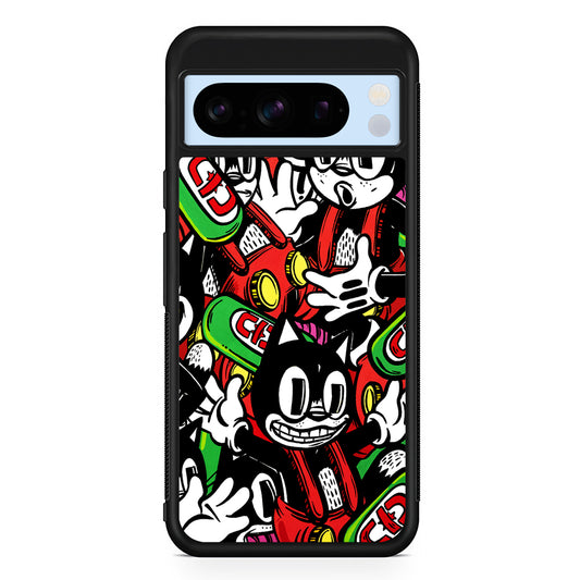 Felix The Cat Club Party Google Pixel 8 Pro Case | Slim Rubber Case for Google Pixel 8 Pro