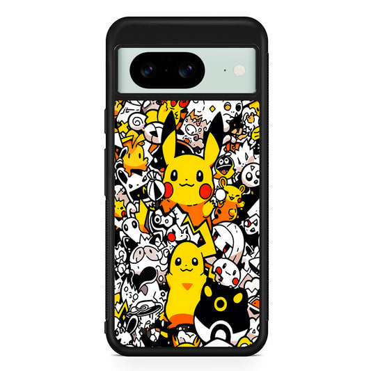 Pokemon Pikachu Doodle Google Pixel 8 Case | Durable Protective Cover for Google Pixel 8