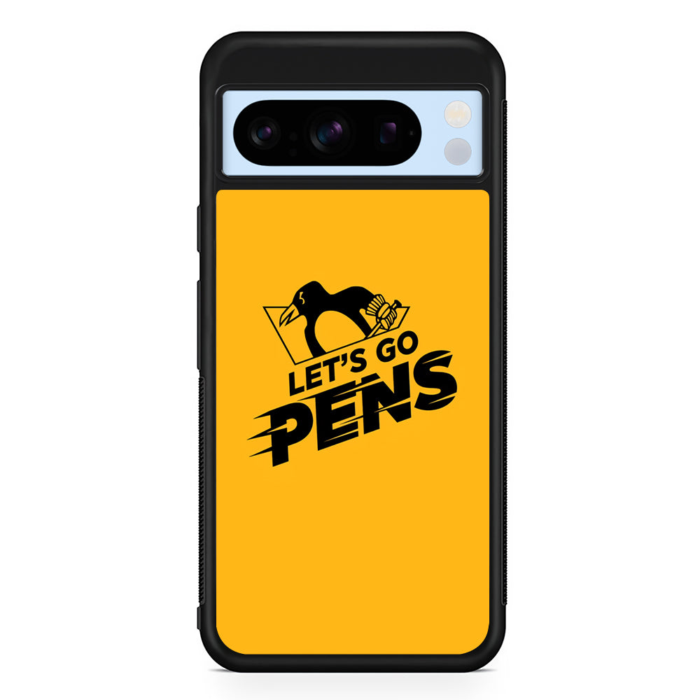 NHL Pittsburgh Penguins Let's Go Google Pixel 8 Pro Case | Slim Rubber Case for Google Pixel 8 Pro