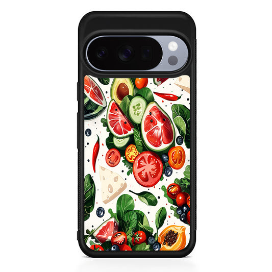 Fresh Organic Fruits and Vegetables Google Pixel 10 Pro Case | Slim Google Pixel 10 Pro Rubber Case