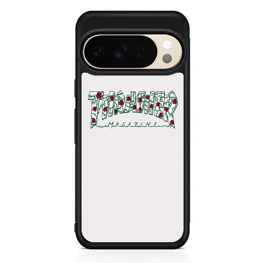 Thrasher White Milk Rose Floral Google Pixel 10 Pro XL Case | Durable Google Pixel 10 Pro XL Cover