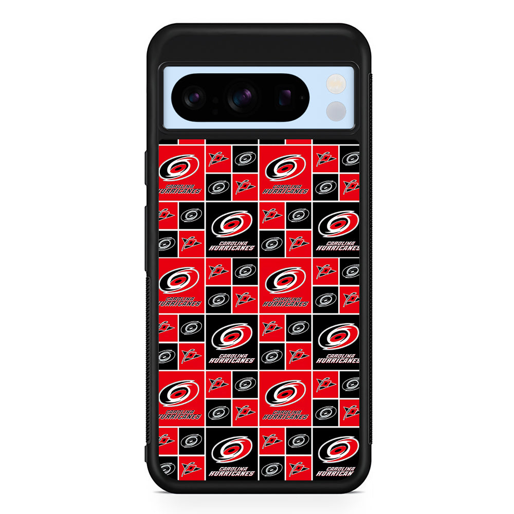 NHL Carolina Hurricanes Pattern Google Pixel 8 Pro Case | Slim Rubber Case for Google Pixel 8 Pro