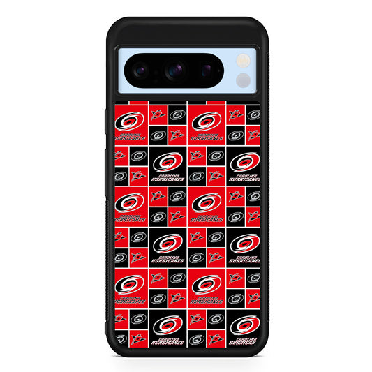 NHL Carolina Hurricanes Pattern Google Pixel 8 Pro Case | Slim Rubber Case for Google Pixel 8 Pro