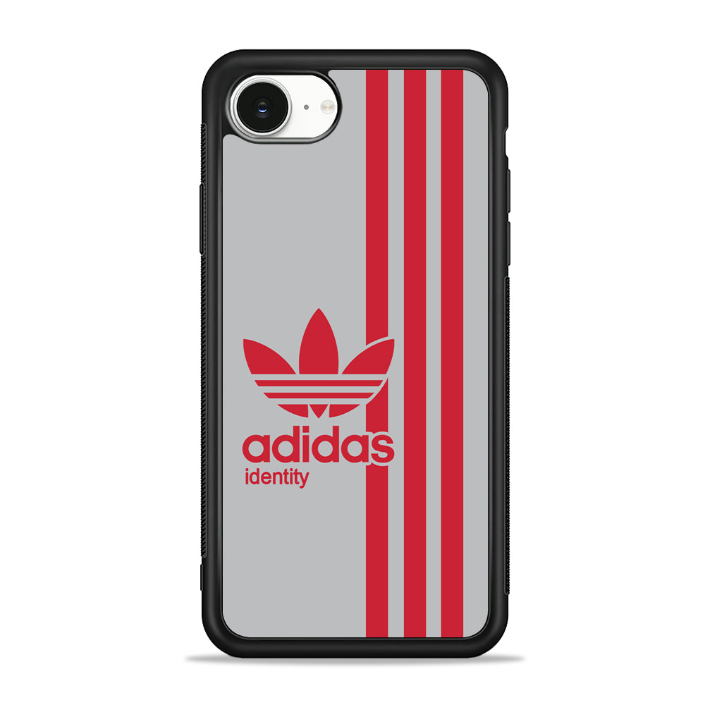 Adidas Red Identity iPhone 16e Case - Slim Silicone Case