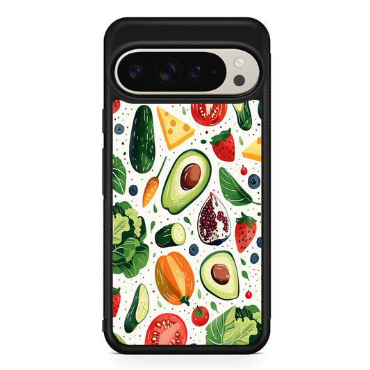 Collection of Fruits and Vegetables Google Pixel 9 Pro Case | Slim Protective Cover