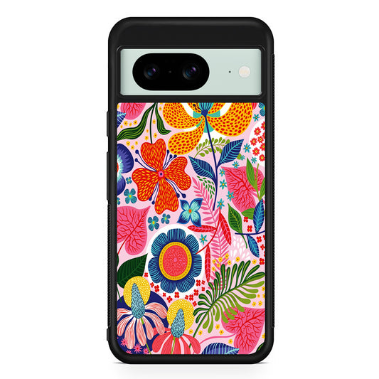 Exotic Floral Aesthetic Google Pixel 8 Case | Durable Protective Cover for Google Pixel 8