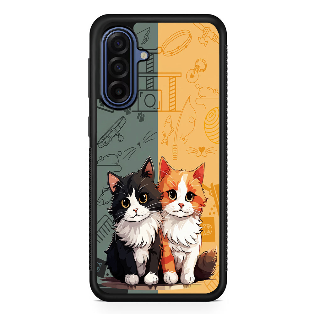 Two Cute Cats Kawai Samsung Galaxy A17 Case | Slim Protective Phone Cover